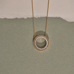 Beaded Halo Diamond Necklace, 14K Solid Gold, 1/3 ct Lab Grown Diamond-1