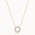 Beaded Halo Diamond Necklace, 14K Gold Vermeil, 1/3 ct Lab Grown Diamond-3