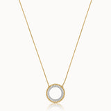 Beaded Halo Diamond Necklace, 14K Gold Vermeil, 1/3 ct Lab Grown Diamond-3