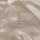 Multi Shape Fancy Diamond Necklace, 14K Gold Vermeil, 1 ct Lab Grown Diamond-6