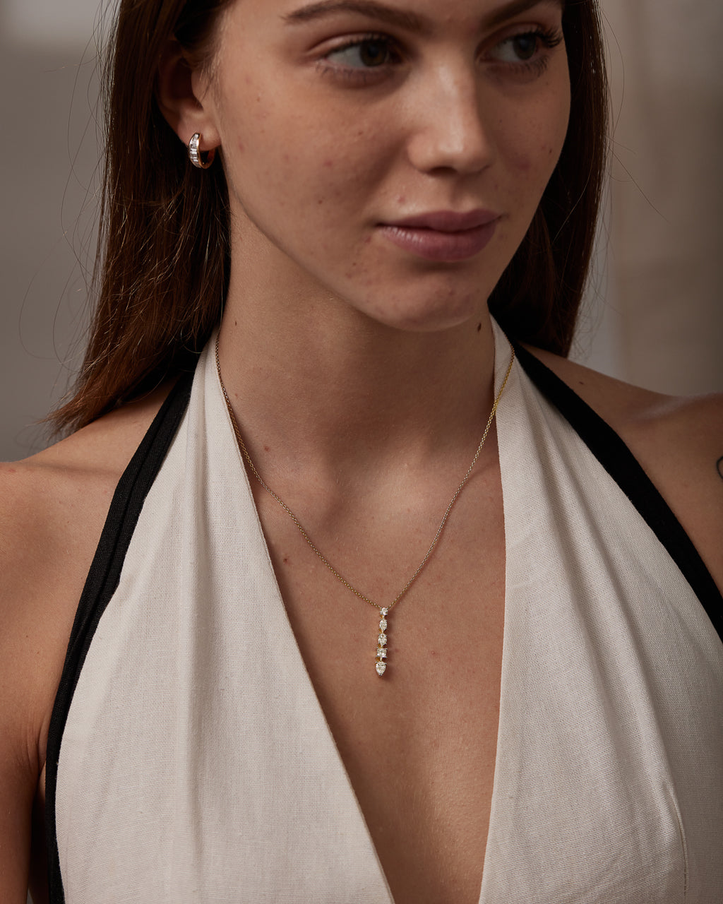 Multi Shape Fancy Diamond Necklace, 14K Gold Vermeil, 1 ct Lab Grown Diamond-5