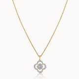 Clover Halo Diamond Necklace, 14K Gold Vermeil, 1/3 ct Lab Grown Diamond-3