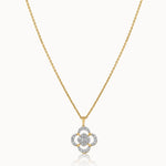 Clover Halo Diamond Necklace, 14K Gold Vermeil, 1/3 ct Lab Grown Diamond-3