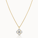 Clover Halo Diamond Necklace, 14K Gold Vermeil, 1/3 ct Lab Grown Diamond-3