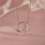 Pave Diamond Dome Necklace, 14K Solid Gold, 5/8 ct Lab Grown Diamond-1