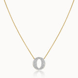 Pave Diamond Dome Necklace, 14K Gold Vermeil, 5/8 ct Lab Grown Diamond-3
