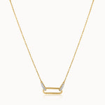 Interlocking Paperclip Diamond Necklace, 14K Solid Gold, 1/10 ct Lab Grown Diamond-3