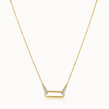 Interlocking Paperclip Diamond Necklace, 14K Gold Vermeil, 1/10 ct Lab Grown Diamond-3