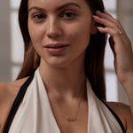 Interlocking Paperclip Diamond Necklace, 14K Solid Gold, 1/10 ct Lab Grown Diamond-2