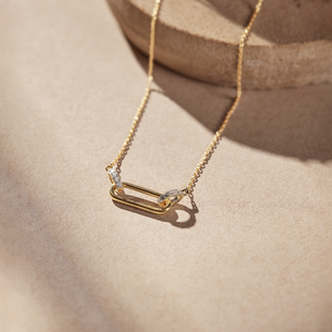 Interlocking Paperclip Diamond Necklace