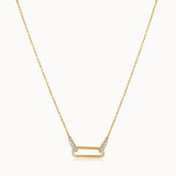 Interlocking Paperclip Diamond Necklace, 14K Gold Vermeil, 1/10 ct Lab Grown Diamond-3