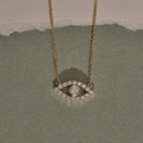 Evil Eye Diamond Necklace, 14K Gold Vermeil, 1/3 ct Lab Grown Diamond-6