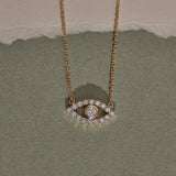 Evil Eye Diamond Necklace, 14K Gold Vermeil, 1/3 ct Lab Grown Diamond-6