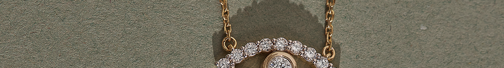 Evil Eye Diamond Necklace, 14K Solid Gold, 1/3 ct Lab Grown Diamond-1