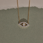 Evil Eye Diamond Necklace, 14K Solid Gold, 1/3 ct Lab Grown Diamond-1