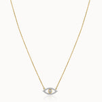 Evil Eye Diamond Necklace, 14K Gold Vermeil, 1/3 ct Lab Grown Diamond-3