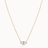 Evil Eye Diamond Necklace, 14K Gold Vermeil, 1/3 ct Lab Grown Diamond-3