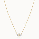 Evil Eye Diamond Necklace, 14K Gold Vermeil, 1/3 ct Lab Grown Diamond-3