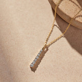 Journey Bar Diamond Necklace, 14K Solid Gold, 1/3 ct Lab Grown Diamond-6