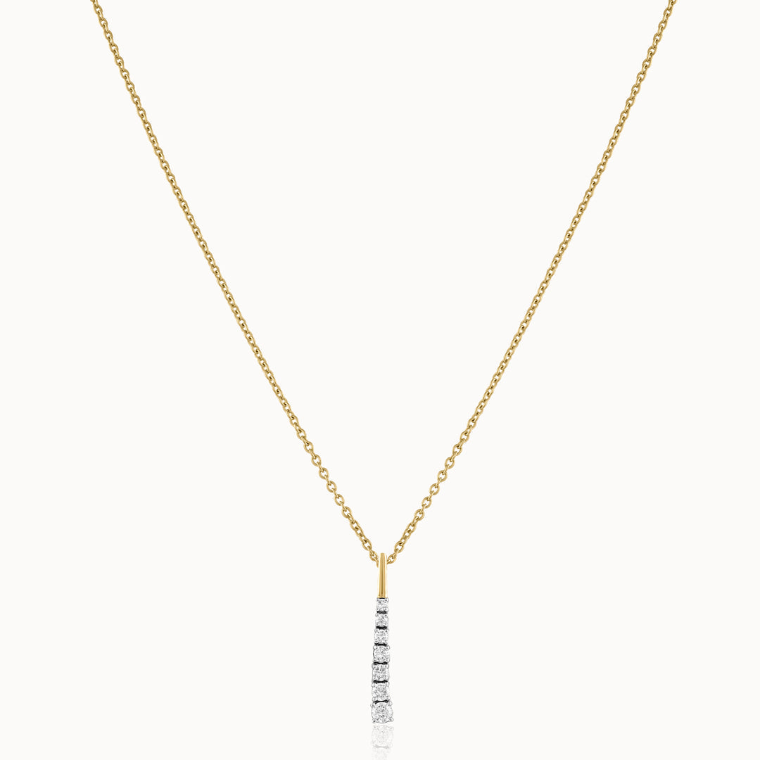 Journey Bar Diamond Necklace, 14K Solid Gold, 1/3 ct Lab Grown Diamond-3