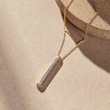 Channel Bar Diamond Necklace, 14K Gold Vermeil, 1/4 ct Lab Grown Diamond-6