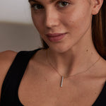 Channel Bar Diamond Necklace, 14K Gold Vermeil, 1/4 ct Lab Grown Diamond-2