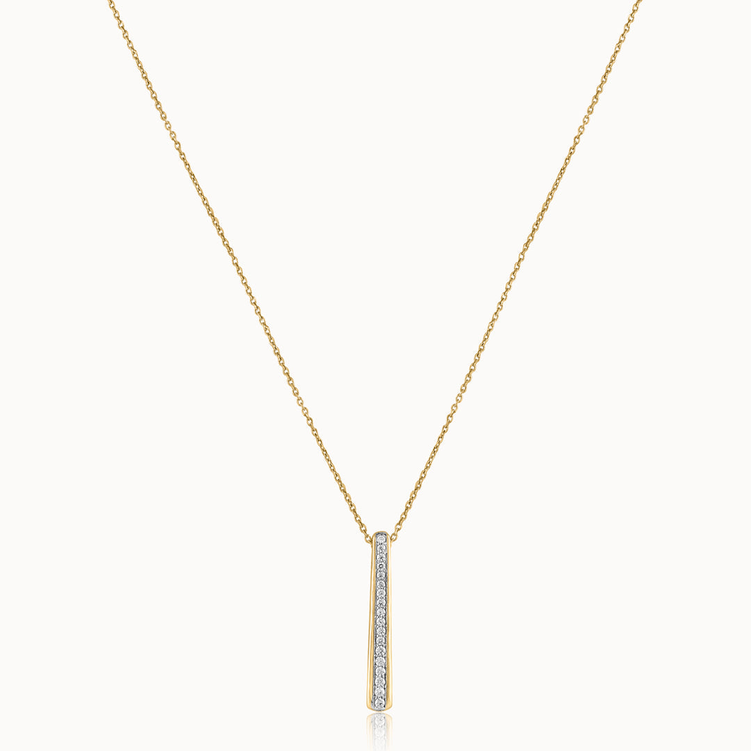 Channel Bar Diamond Necklace, 14K Gold Vermeil, 1/4 ct Lab Grown Diamond-3