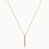 Channel Bar Diamond Necklace, 14K Gold Vermeil, 1/4 ct Lab Grown Diamond-3