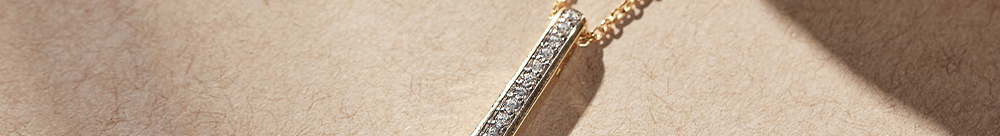 Channel Bar Diamond Necklace, 14K Gold Vermeil, 1/4 ct Lab Grown Diamond-1