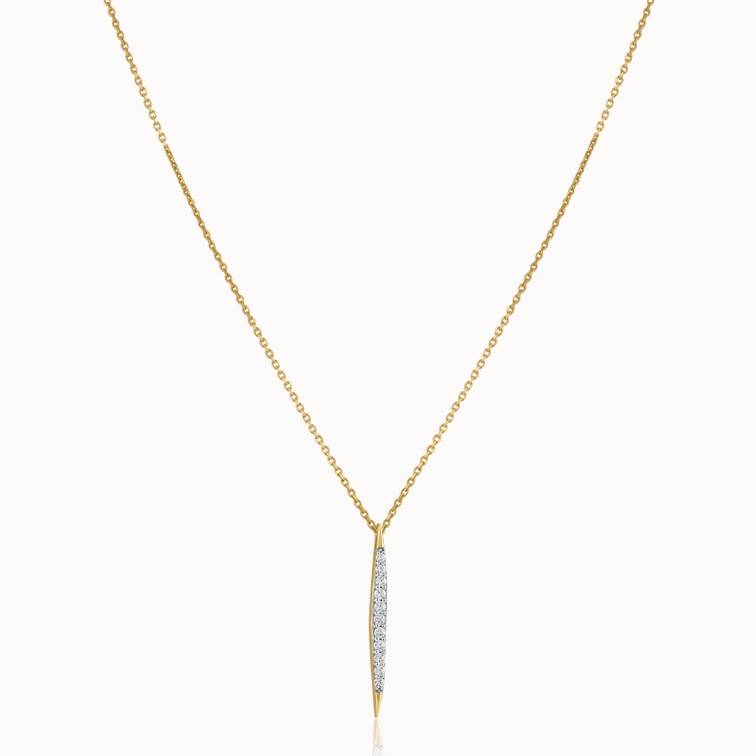 Tapered Bar Diamond Necklace, 14K Gold Vermeil, 1/5 ct Lab Grown Diamond-3