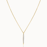Tapered Bar Diamond Necklace, 14K Gold Vermeil, 1/5 ct Lab Grown Diamond-3