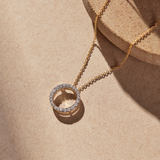 Circle Halo Diamond Necklace