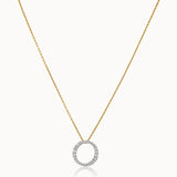 Circle Halo Diamond Necklace, 14K Gold Vermeil, 1/3 ct Lab Grown Diamond-3