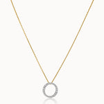 Circle Halo Diamond Necklace, 14K Solid Gold, 1/3 ct Lab Grown Diamond-3
