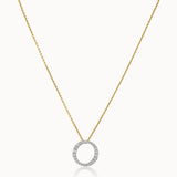 Circle Halo Diamond Necklace, 14K Solid Gold, 1/3 ct Lab Grown Diamond-3