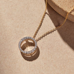 Circle Halo Diamond Necklace, 14K Solid Gold, 1/3 ct Lab Grown Diamond-6