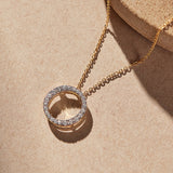 Circle Halo Diamond Necklace