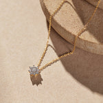 Floral Round Diamond Necklace, 14K Gold Vermeil, 1/3 ct Lab Grown Diamond-5
