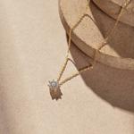 Floral Round Diamond Necklace, 14K Solid Gold, 1/3 ct Lab Grown Diamond-1