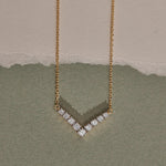 Chevron Diamond Necklace, 14K Gold Vermeil, 1/3 ct Lab Grown Diamond-6