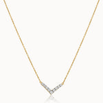 Chevron Diamond Necklace, 14K Solid Gold, 1/3 ct Lab Grown Diamond-3