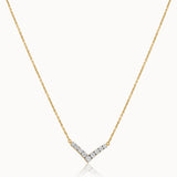 Chevron Diamond Necklace, 14K Solid Gold, 1/3 ct Lab Grown Diamond-3