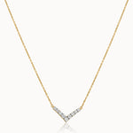 Chevron Diamond Necklace, 14K Gold Vermeil, 1/3 ct Lab Grown Diamond-3