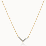 Chevron Diamond Necklace, 14K Gold Vermeil, 1/3 ct Lab Grown Diamond-3