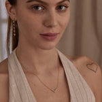 Chevron Diamond Necklace, 14K Solid Gold, 1/3 ct Lab Grown Diamond-4