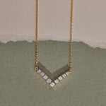 Chevron Diamond Necklace, 14K Solid Gold, 1/3 ct Lab Grown Diamond-6