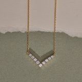 Chevron Diamond Necklace, 14K Solid Gold, 1/3 ct Lab Grown Diamond-6