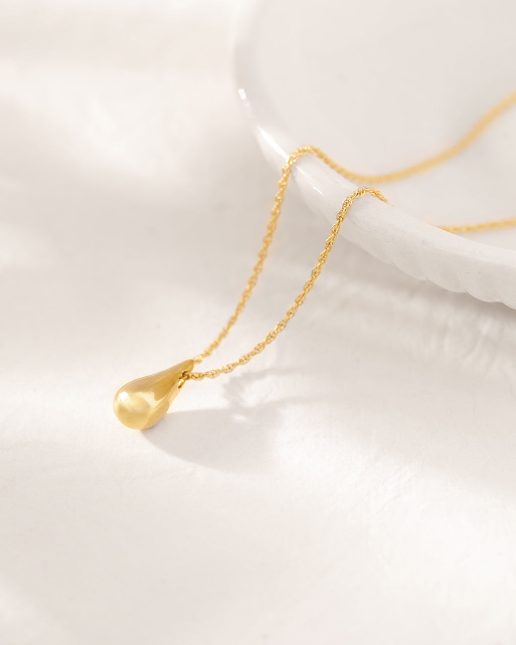 Teardrop Pendant Necklace, 14K Gold Vermeil-4