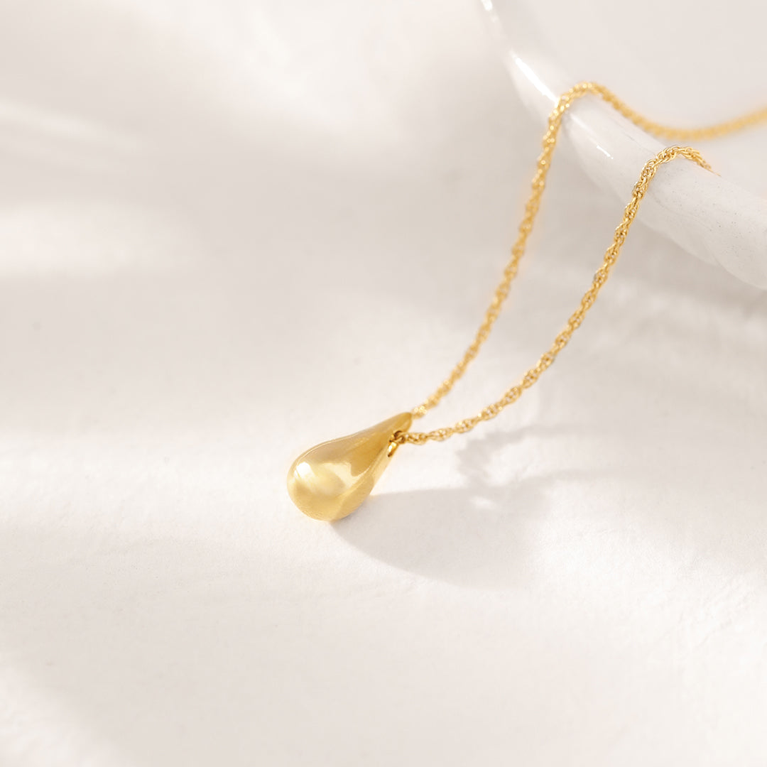 Teardrop Pendant Necklace, 14K Gold Vermeil-1