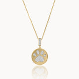 Bold Gold Paw Diamond Necklace